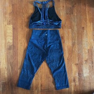 Lululemon Cropped Legging and Sports Bra Set